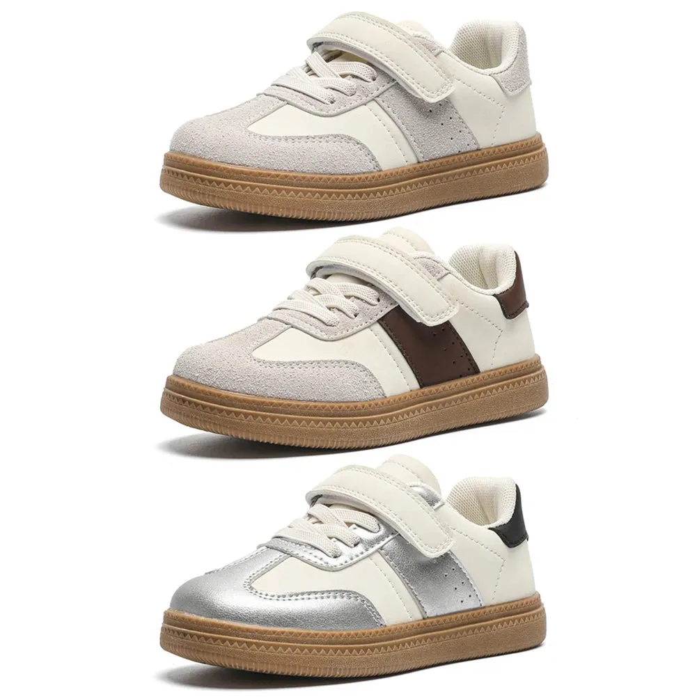 Kids Walking Shoes Barefoot Sneakers Non-Slip Athletic Training Shoes Hook and Loop Lightweight Running Shoes for Outdoor Sports