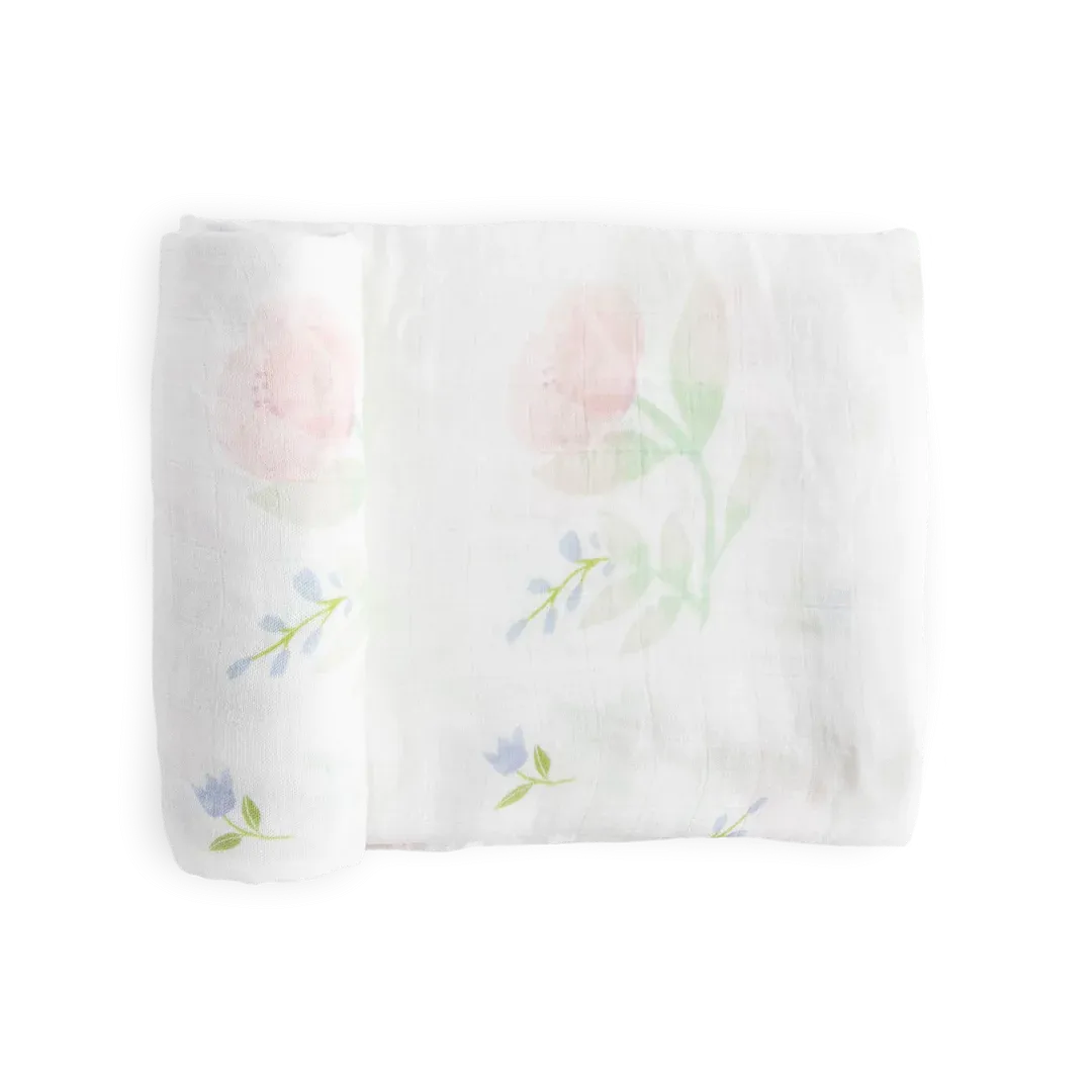Little Unicorn Pink Peony Deluxe Muslin Swaddle