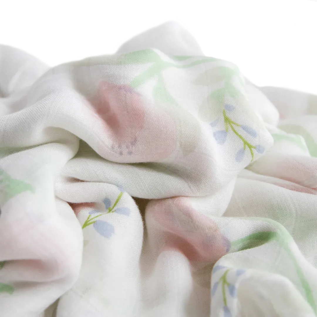 Little Unicorn Pink Peony Deluxe Muslin Swaddle