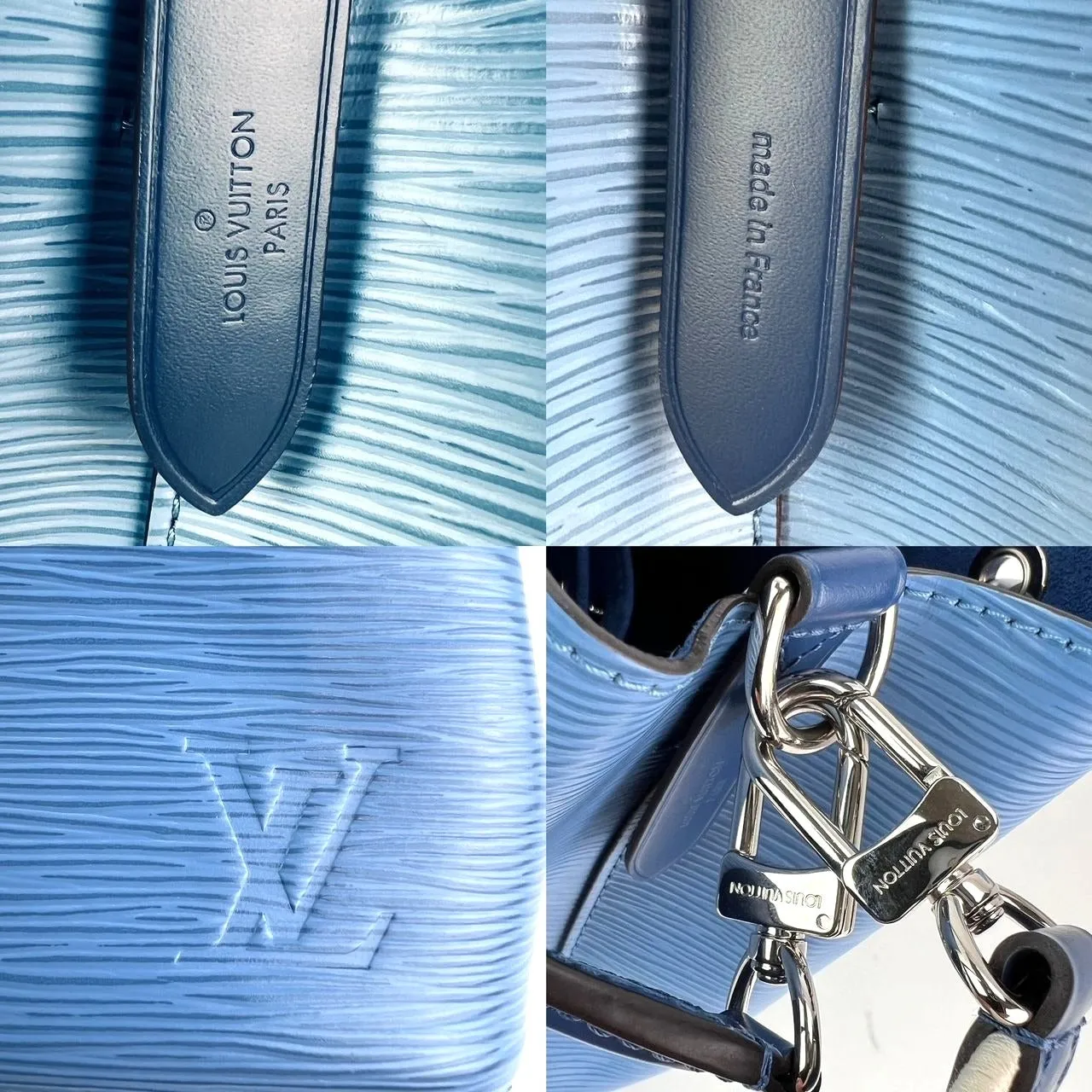 Louis Vuitton Neo Noe BB Blue Epi Leather Shoulder Bag