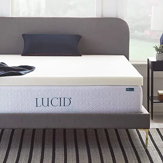 LUCID 3 Inch Ventilated Memory Foam Mattress Topper - Fits Double & Full XL, Retails $245 