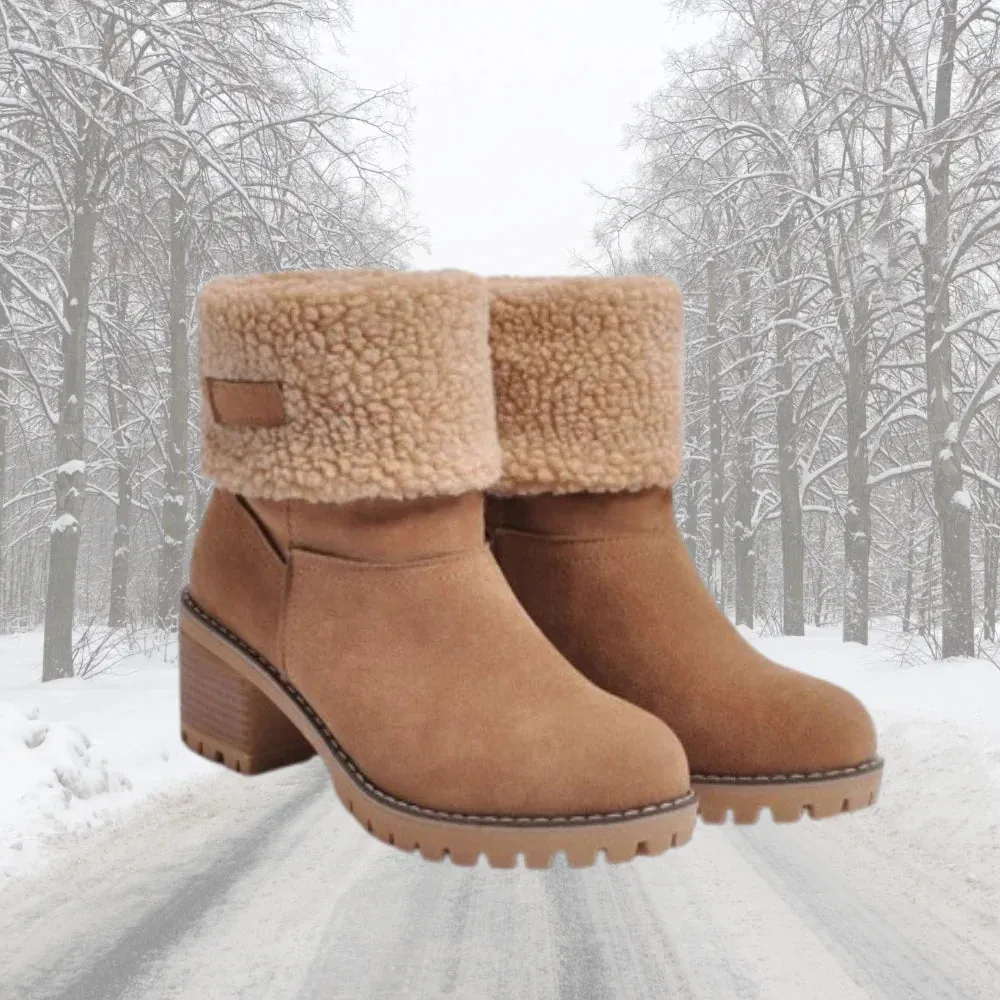 Luxurious Velvet Boots with Plush Fleece Lining and Durable Rubber Sole for Cold Weather Adventures