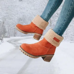 Luxurious Velvet Boots with Plush Fleece Lining and Durable Rubber Sole for Cold Weather Adventures