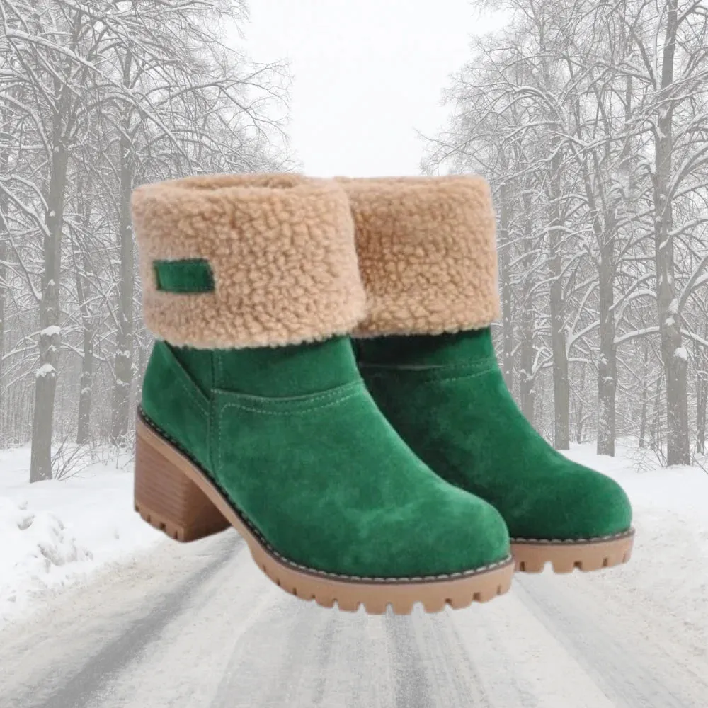 Luxurious Velvet Boots with Plush Fleece Lining and Durable Rubber Sole for Cold Weather Adventures