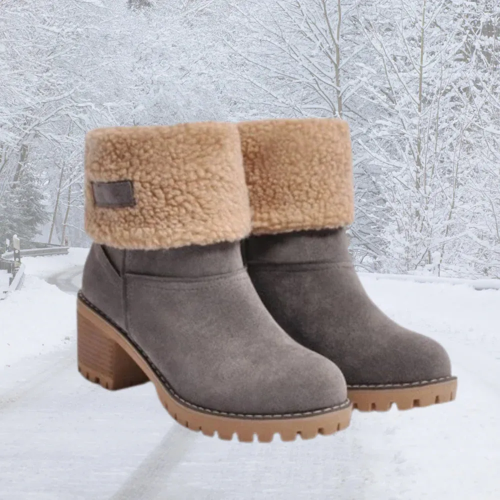 Luxurious Velvet Boots with Plush Fleece Lining and Durable Rubber Sole for Cold Weather Adventures