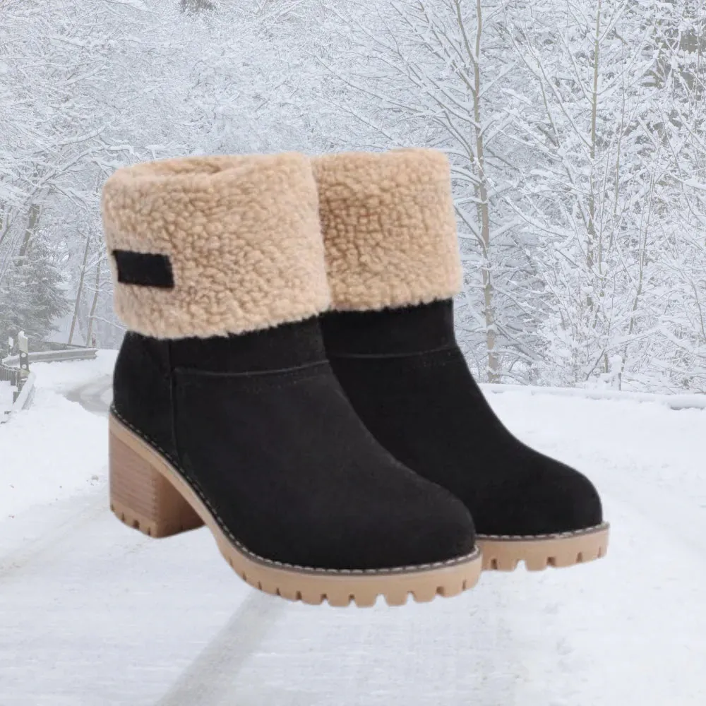 Luxurious Velvet Boots with Plush Fleece Lining and Durable Rubber Sole for Cold Weather Adventures