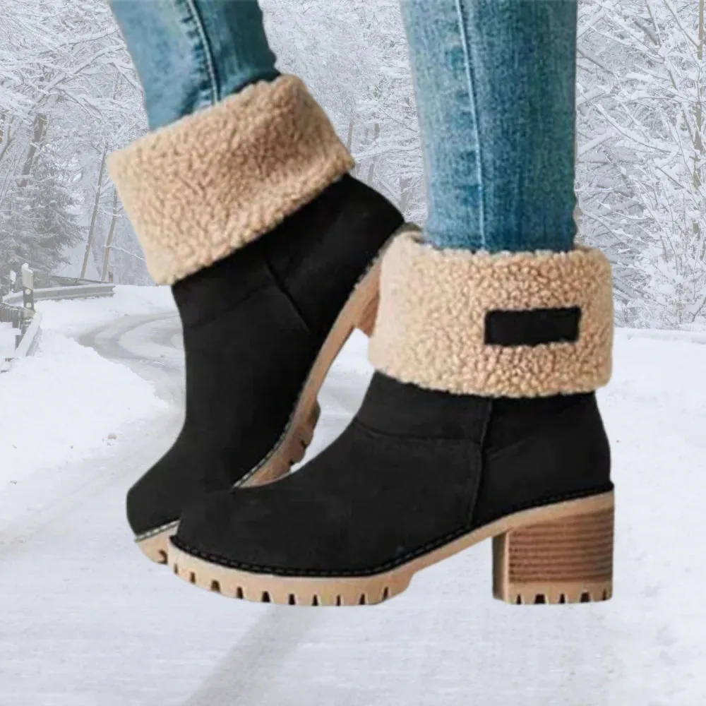 Luxurious Velvet Boots with Plush Fleece Lining and Durable Rubber Sole for Cold Weather Adventures