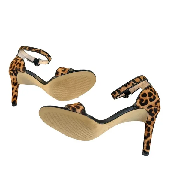 Marc Fisher Kora Genuine Calf Hair Leopard Print Ankle Strap Sandal Womens