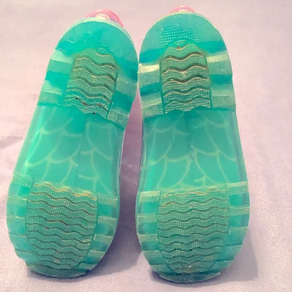 Members Mark Toddler Girls Size 11/12 Light-Up Rain Boots Glitter Mermaid Ombre