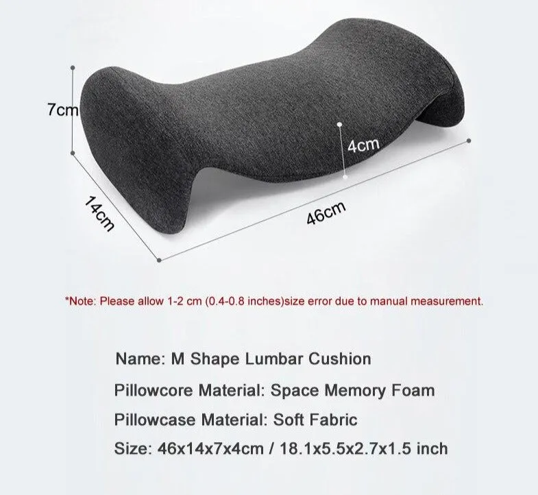 Memory Foam Lumbar Pain Relief Back Support Cushion