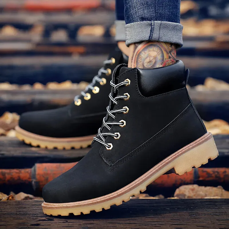 Men's PU Leather High-Top Boots