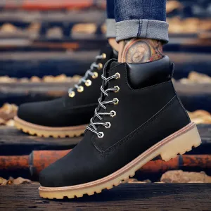 Men's PU Leather High-Top Boots