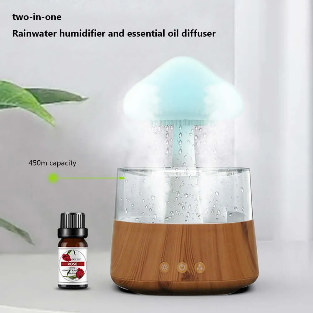 Mushroom Rain Air Humidifier Multicolor Aroma Diffuser