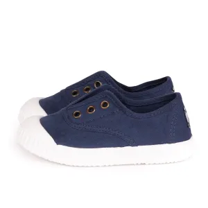 NAVY CANVAS PLIMSOLLS