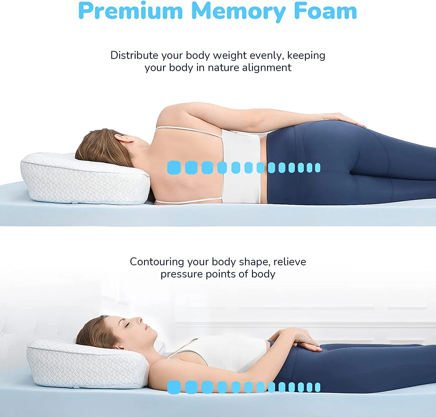 New compressed in box! RECCI 2.5 Inch Mattress Topper Queen, Gel Infused Memory Foam Mattress Topper, Pressure Relieving Mattress Topper for Back Pain, Cooling & Breathable, CertiPUR-US Certified, Queen Size