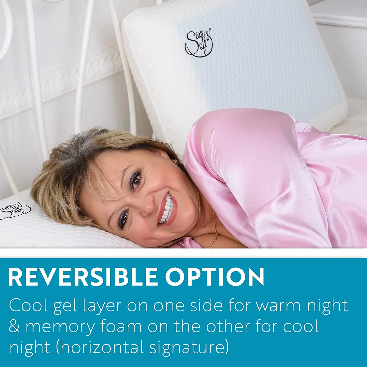 New Save & Soft Memory Foam Pillow Cooling Gel - Prevents Back Neck Pain   Free Bamboo Washable Cover Aloe Vera for Back, Stomach & Side Sleepers, 16X24 Retails $69 
