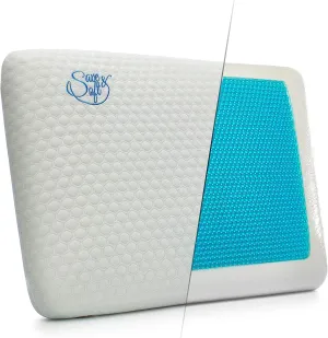 New Save & Soft Memory Foam Pillow Cooling Gel - Prevents Back Neck Pain   Free Bamboo Washable Cover Aloe Vera for Back, Stomach & Side Sleepers, 16X24 Retails $69 
