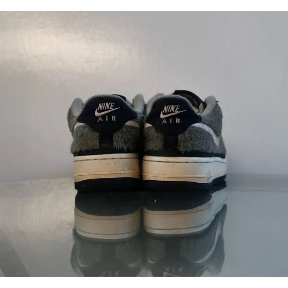 NIKE AIR FORCE 1 SHEARLING OLIVE CANVAS-CRIMSON SIZE 5.5Y [AV6673-300]
