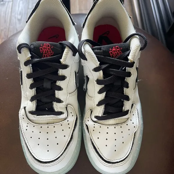 Nike air force one, white leather, youth size 5