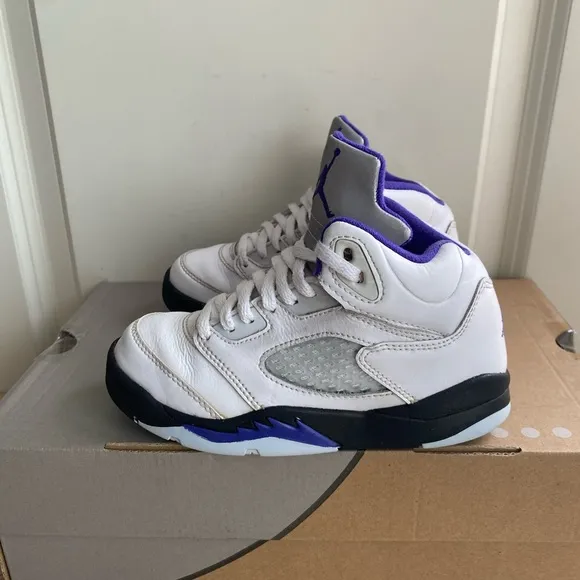 Nike Air Jordan 5 Retro “Dark Concord White/Purple” Kids- SZ 12 C