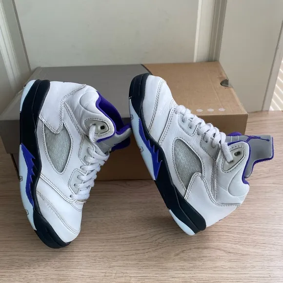 Nike Air Jordan 5 Retro “Dark Concord White/Purple” Kids- SZ 12 C
