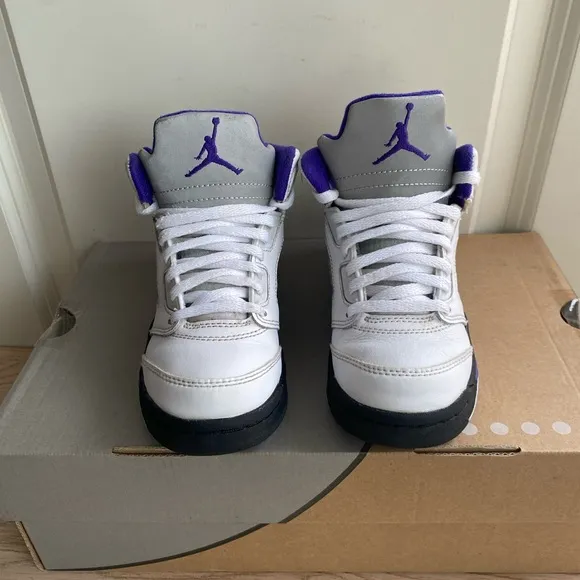 Nike Air Jordan 5 Retro “Dark Concord White/Purple” Kids- SZ 12 C