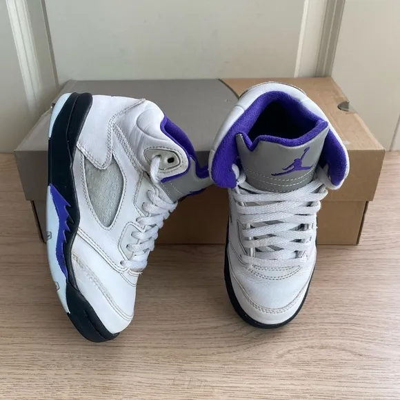 Nike Air Jordan 5 Retro “Dark Concord White/Purple” Kids- SZ 12 C