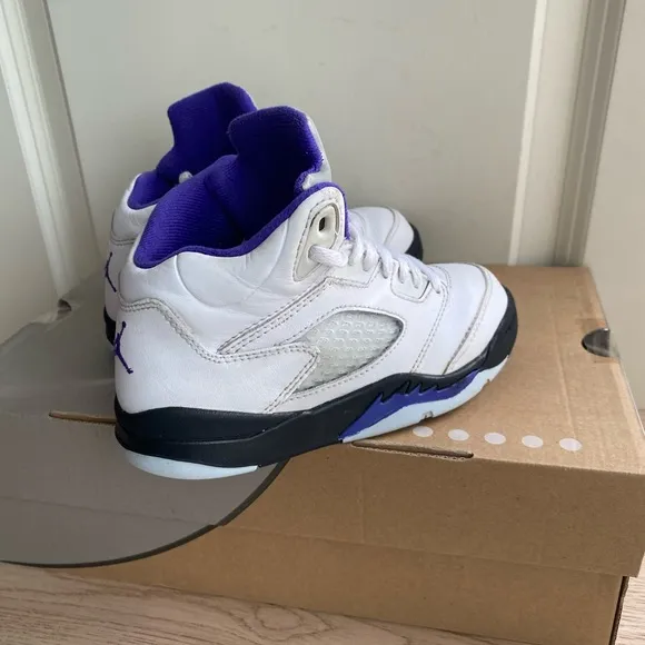 Nike Air Jordan 5 Retro “Dark Concord White/Purple” Kids- SZ 12 C