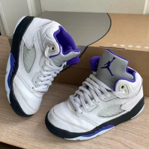 Nike Air Jordan 5 Retro “Dark Concord White/Purple” Kids- SZ 12 C