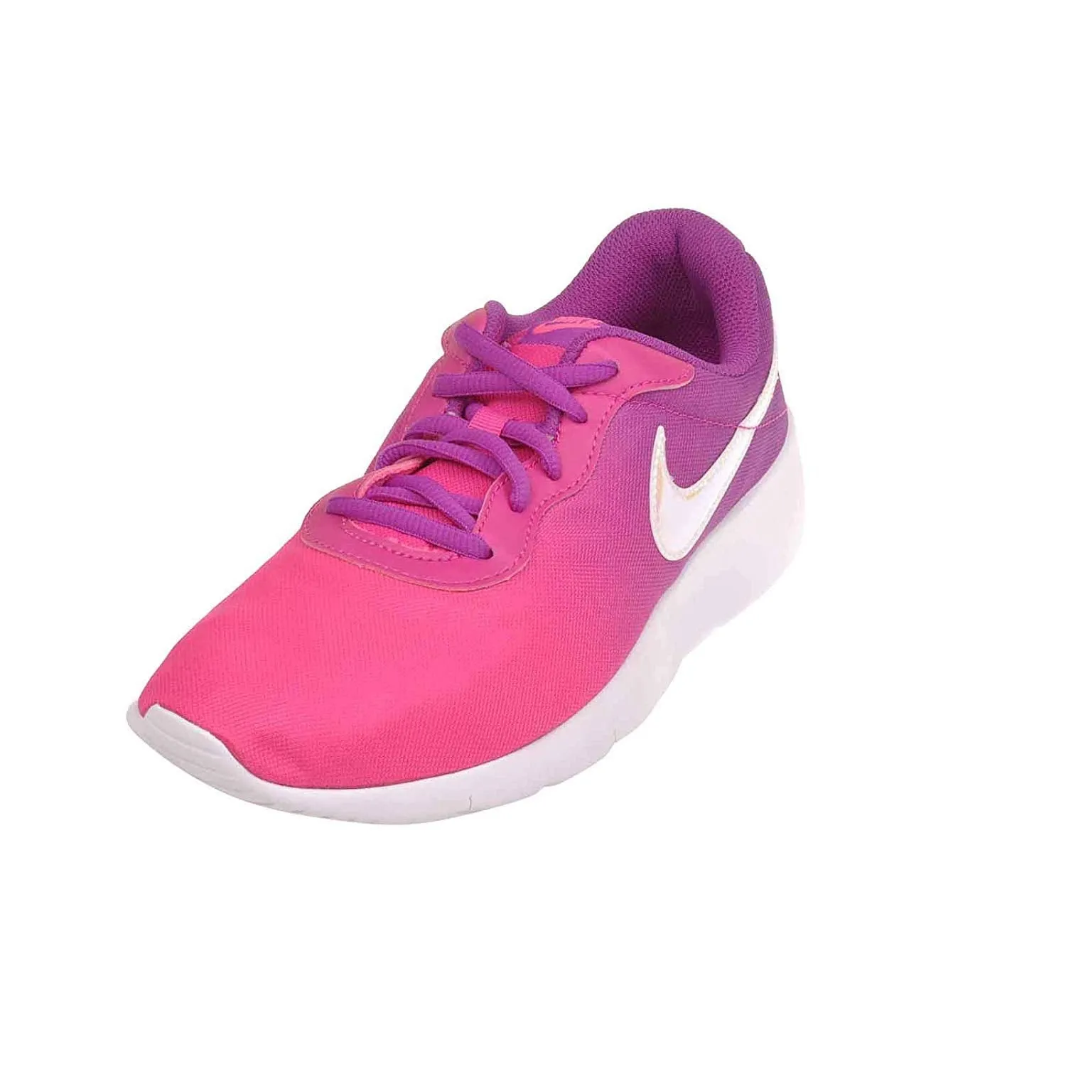 Nike Girl's, Tanjun Print GS Sneaker - Big Kid Pink Purple 4 M