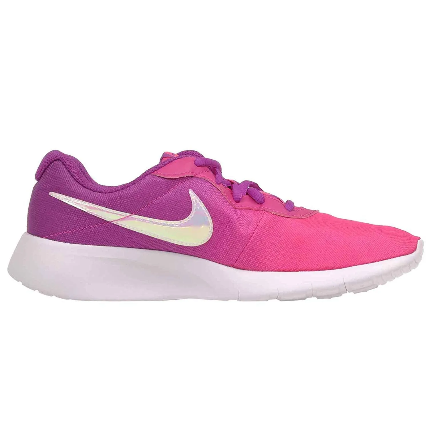 Nike Girl's, Tanjun Print GS Sneaker - Big Kid Pink Purple 4 M
