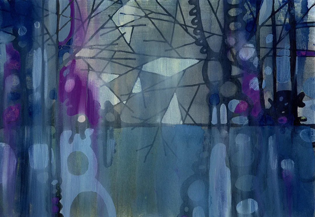 Other Side   Original Painting by Nancy Tobin - Small Landscape Artwork