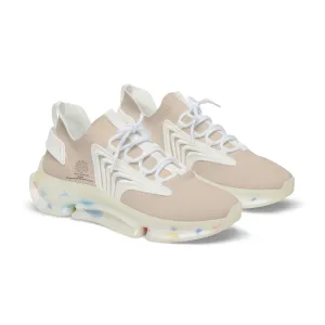 Pastel Beige Men's Breathable Mesh Sneakers - Stylish Athletic Footwear- Margo Makaroff - Personalization Available