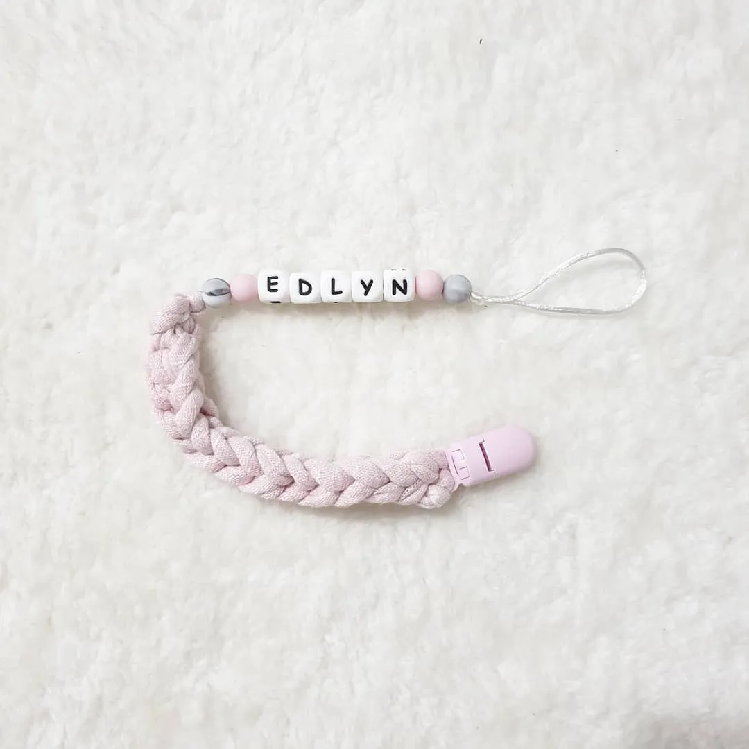 Personalised Braided Pacifier Clip