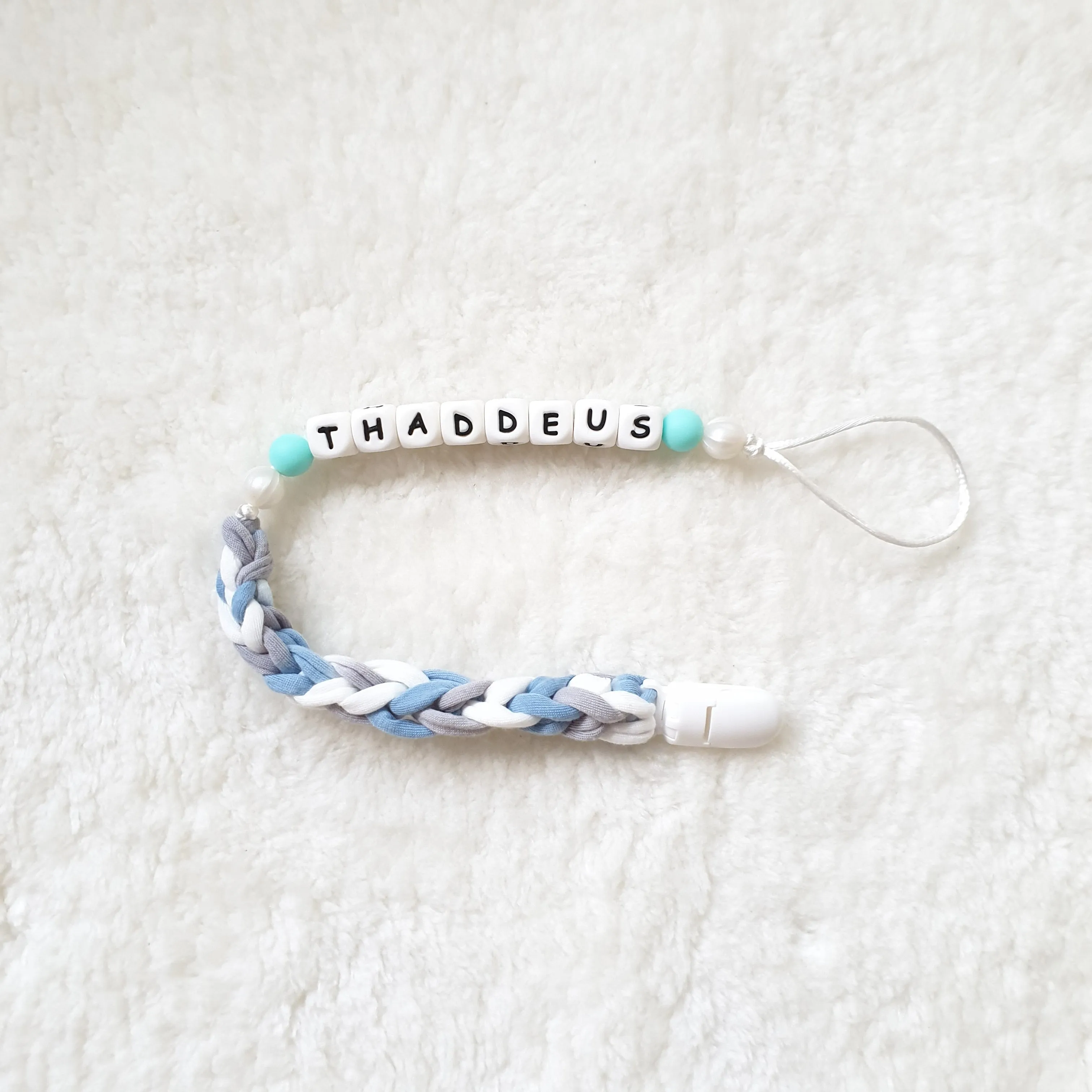 Personalised Braided Pacifier Clip