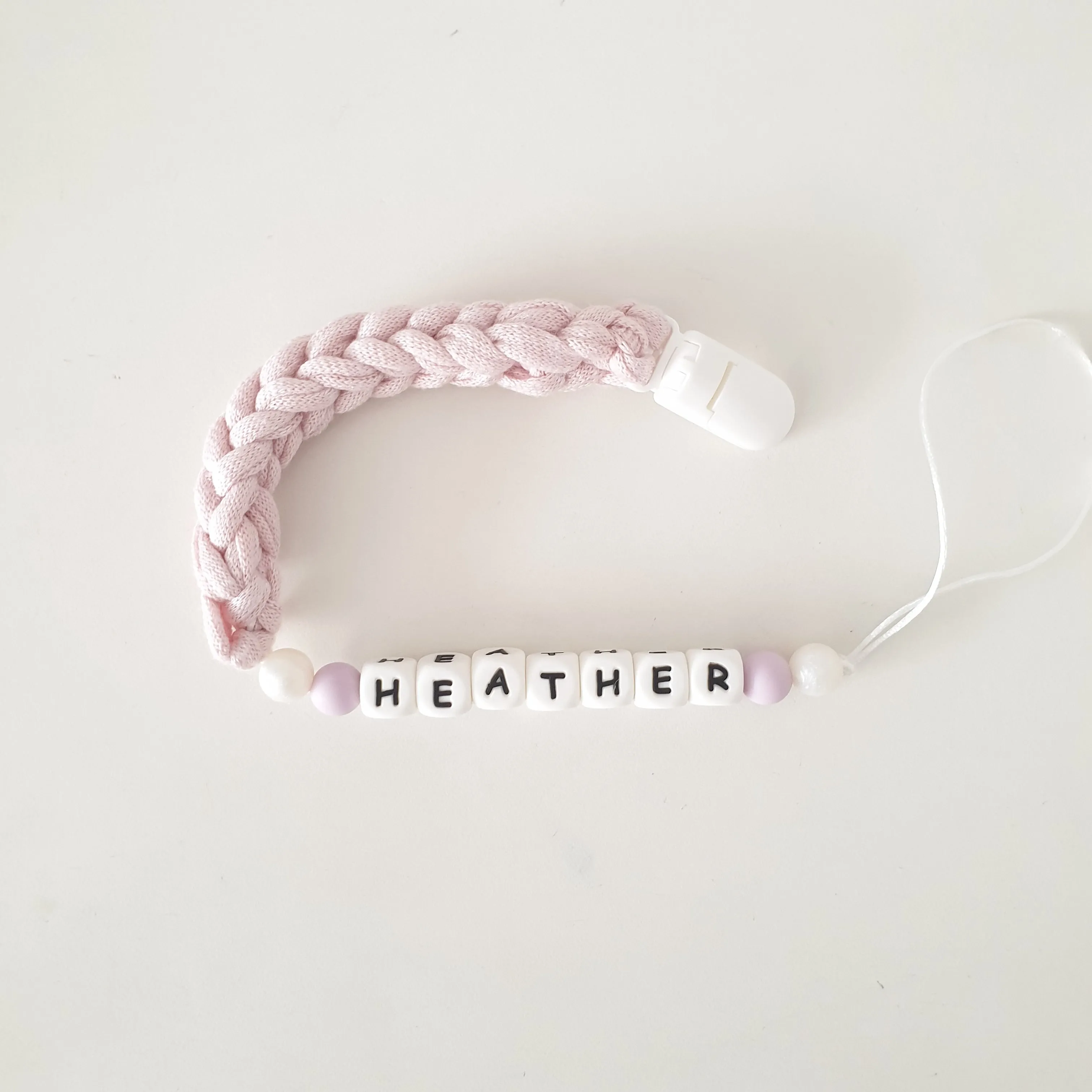 Personalised Braided Pacifier Clip