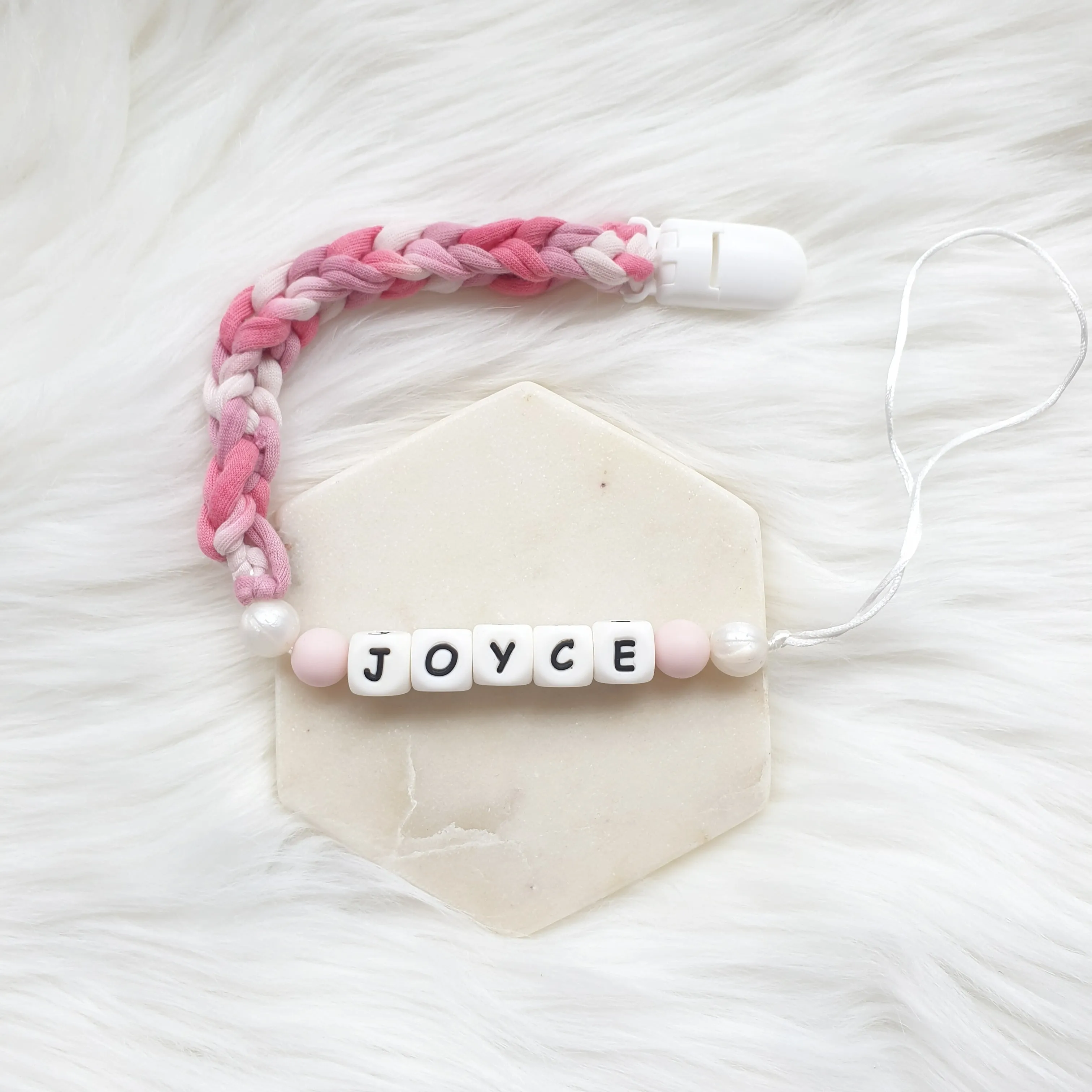 Personalised Braided Pacifier Clip
