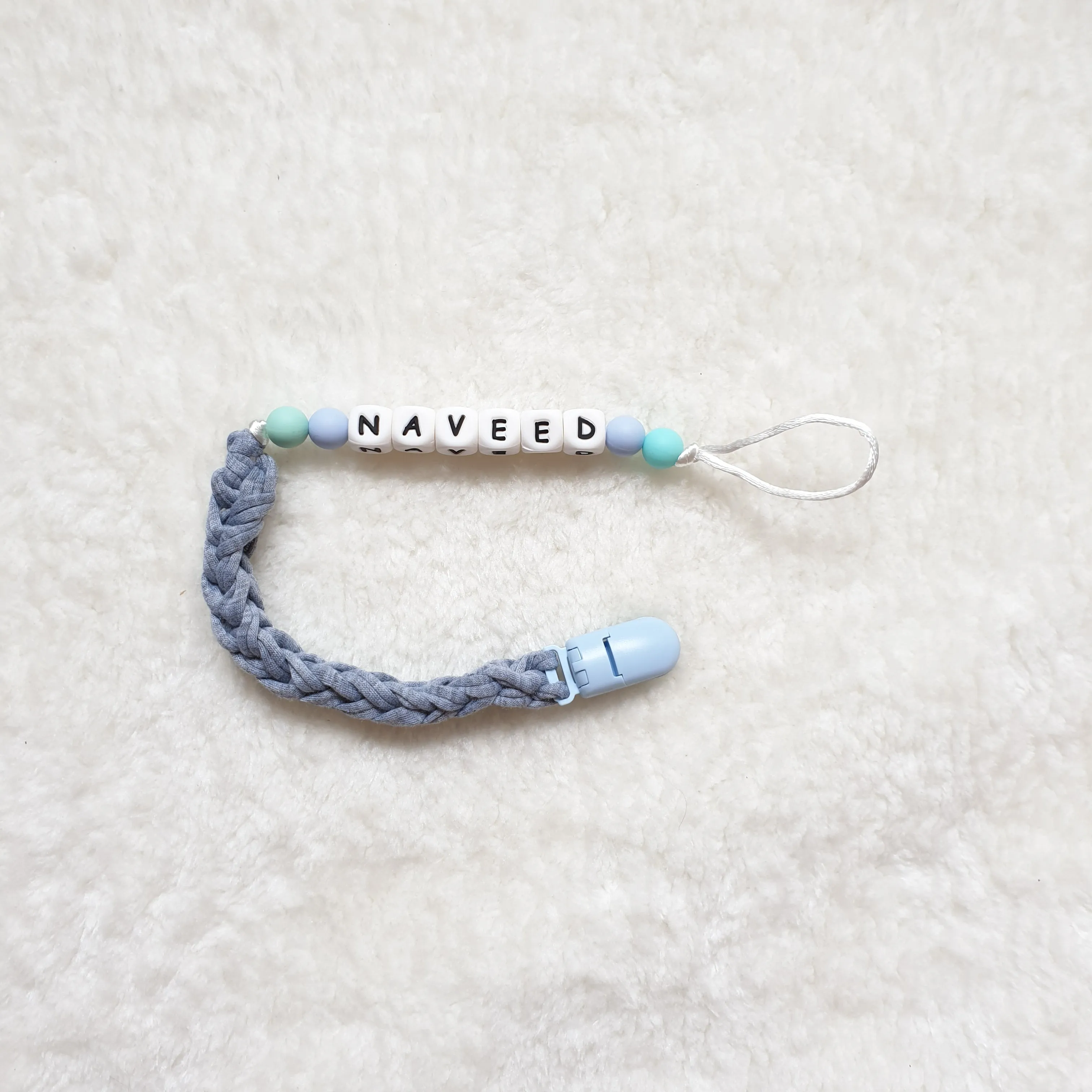 Personalised Braided Pacifier Clip