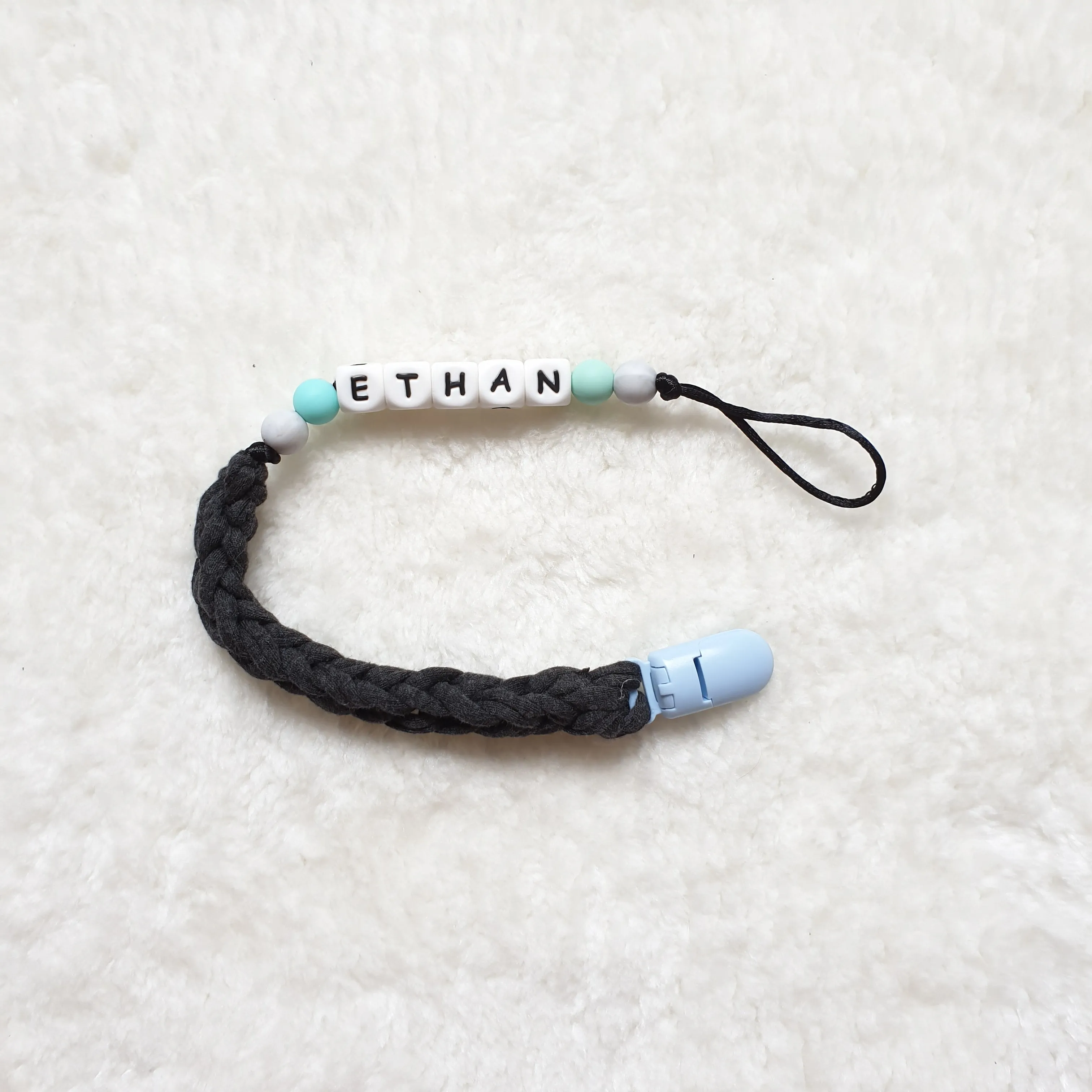 Personalised Braided Pacifier Clip
