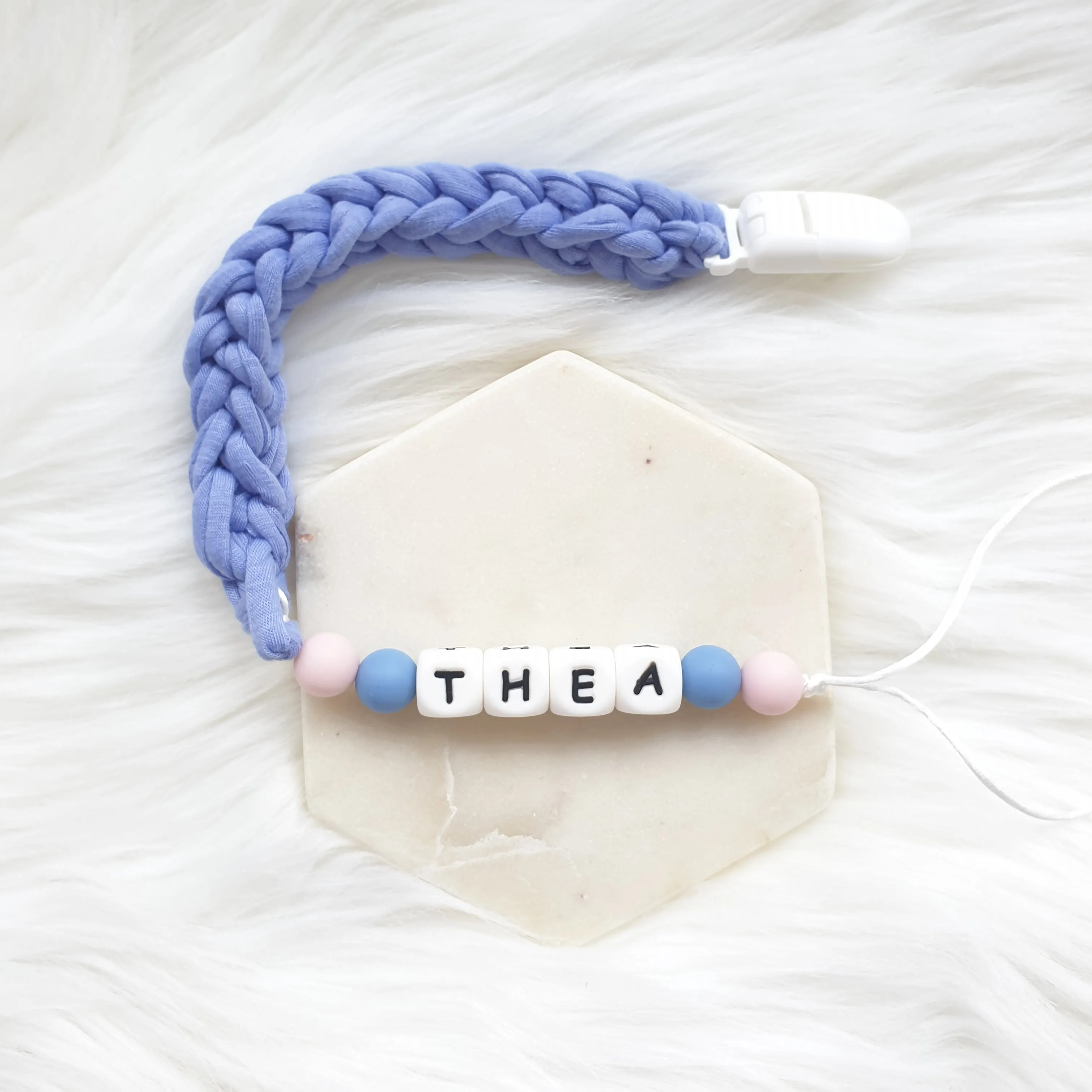 Personalised Braided Pacifier Clip