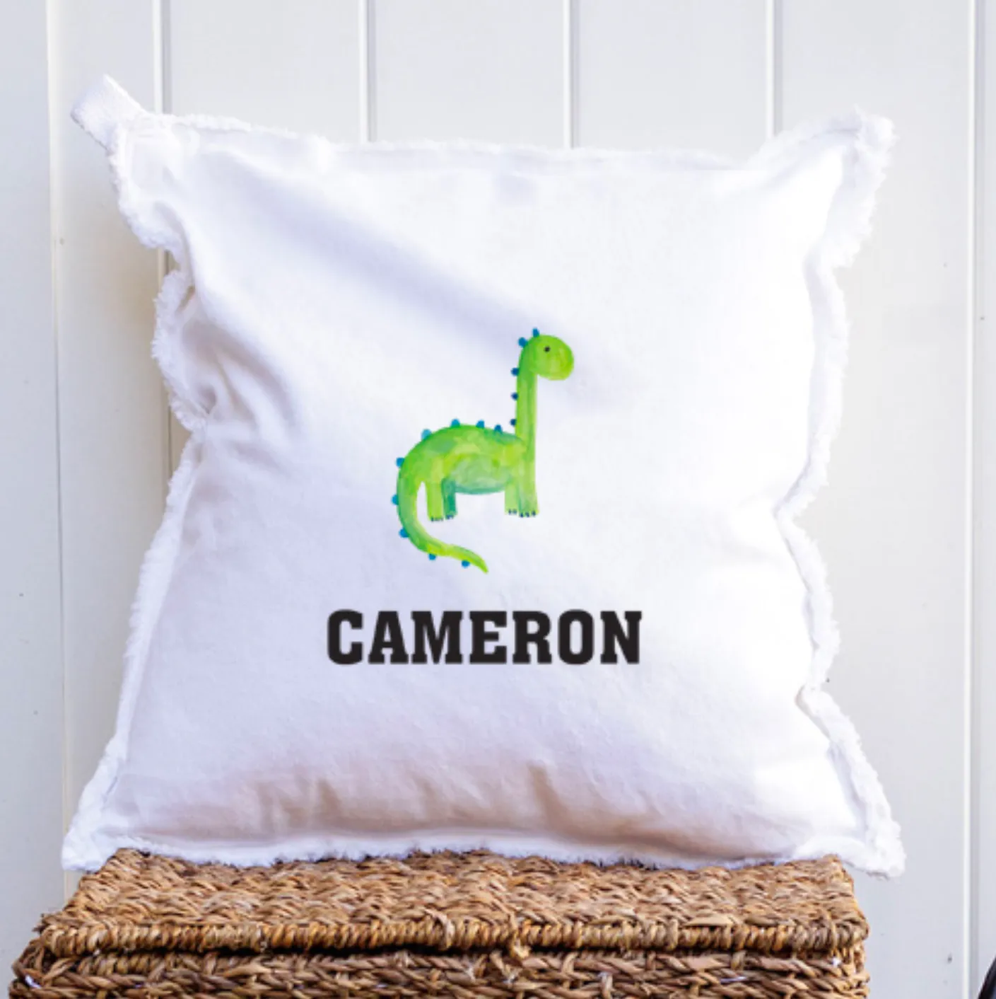 Personalized Dino Square Pillow