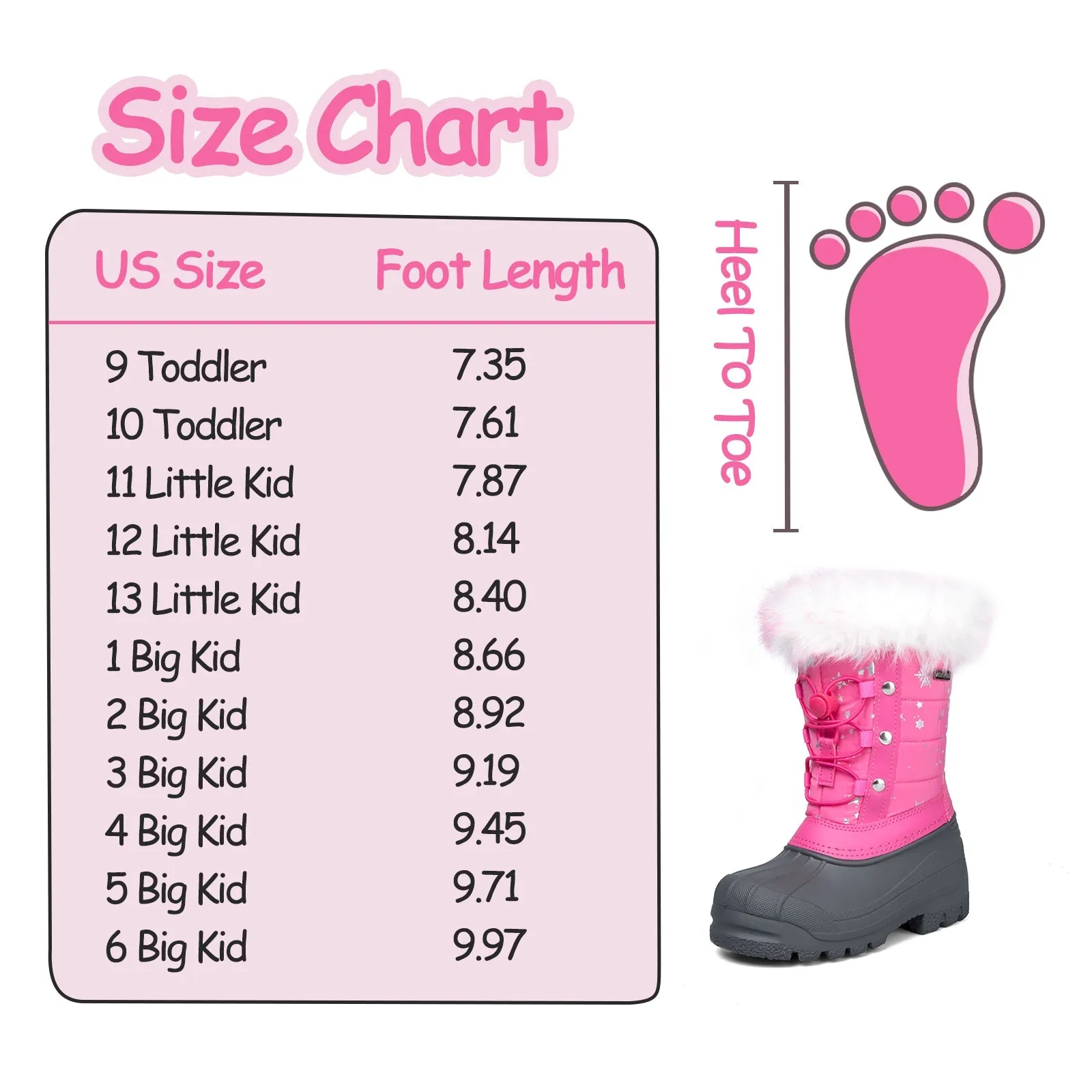 Pink Fur Collar Glitter Star Snow Boots