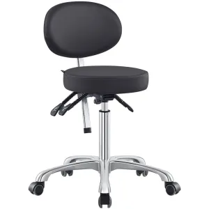 Polaris Rolling Stool - BLACK / 21" - 29" Adjustable Seat Height   5 Wheel Base by DIR Salon Furniture