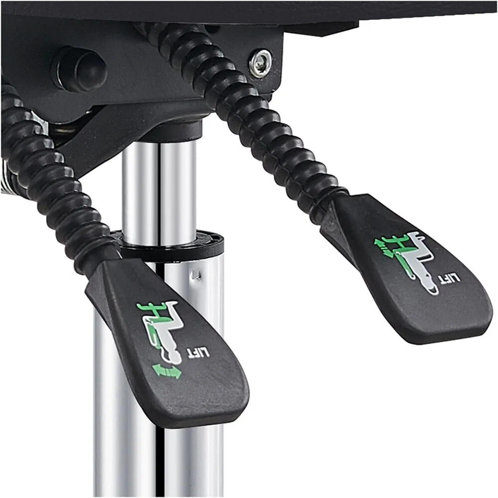 Polaris Rolling Stool - BLACK / 21" - 29" Adjustable Seat Height   5 Wheel Base by DIR Salon Furniture