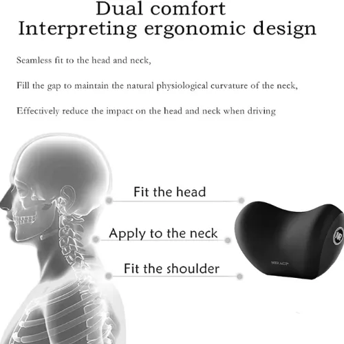 Premium Memory Foam Car Neck Support Seat Pillow Set