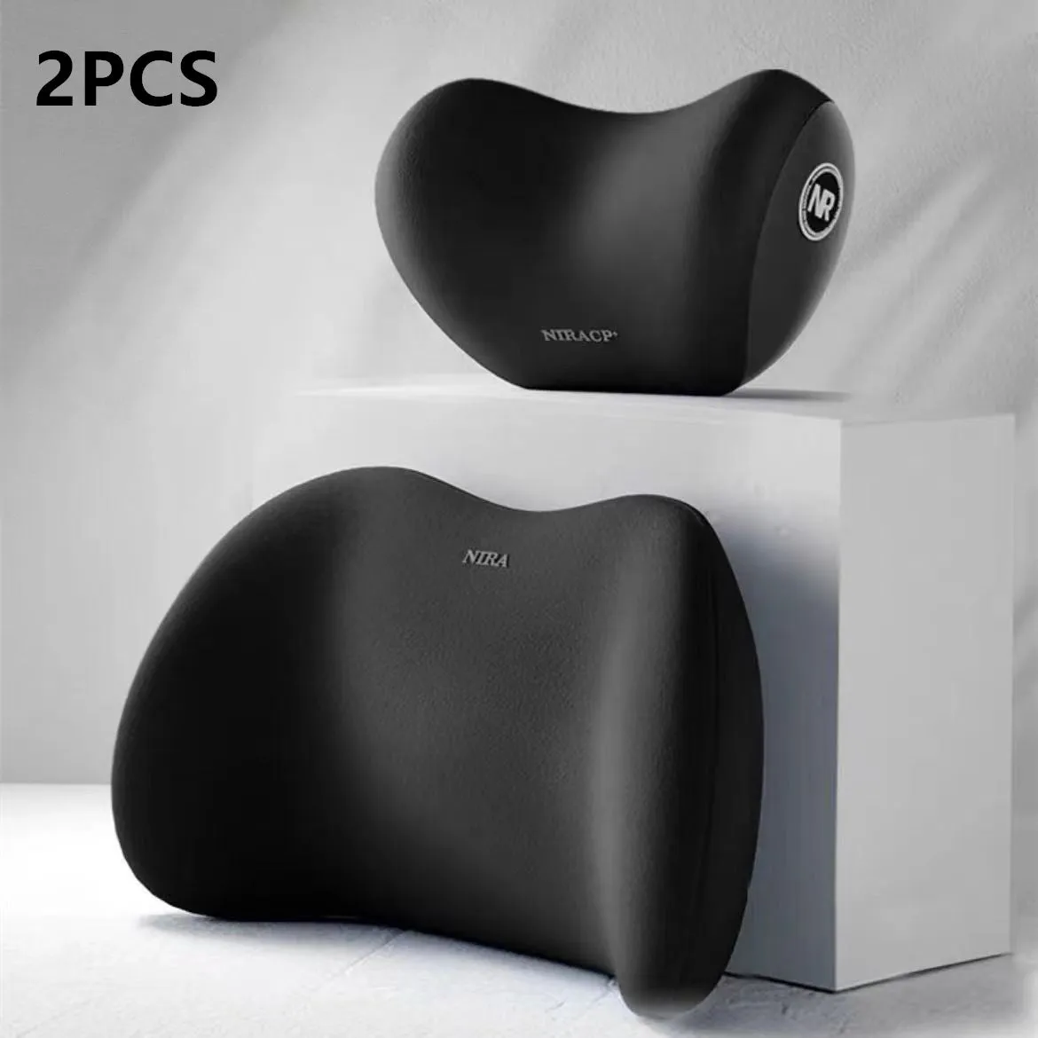 Premium Memory Foam Car Neck Support Seat Pillow Set