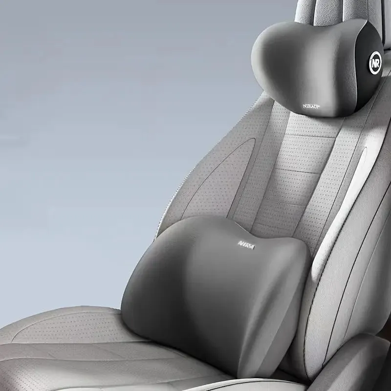 Premium Memory Foam Car Neck Support Seat Pillow Set
