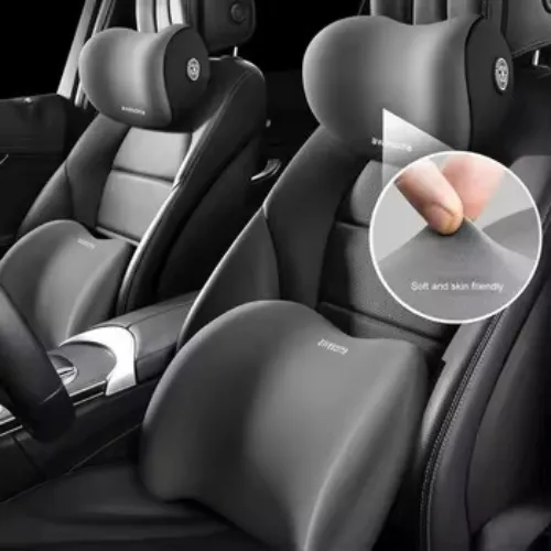 Premium Memory Foam Car Neck Support Seat Pillow Set