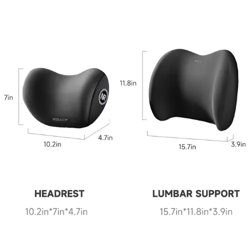 Premium Memory Foam Car Neck Support Seat Pillow Set