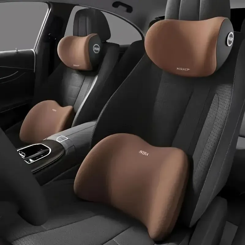 Premium Memory Foam Car Neck Support Seat Pillow Set